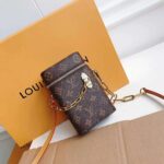 Louis Vuitton LV Unisex Phone Box Bag in Monogram Coated Canvas-Brown - immagine 5