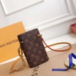 Louis Vuitton LV Unisex Phone Box Bag in Monogram Coated Canvas-Brown - immagine 4