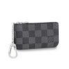 Louis Vuitton LV Unisex Pochette Clé Key Pouch Wallet in Damier Graphite Canvas-Grey