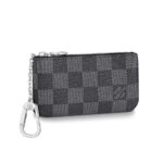 Louis Vuitton LV Unisex Pochette Clé Key Pouch Wallet in Damier Graphite Canvas-Grey