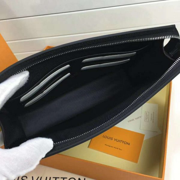 Louis Vuitton LV Unisex Pochette Voyage MM Bag in Damier Graphite Coated Canvas-Grey (10)
