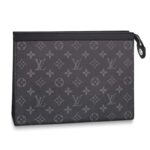 Louis Vuitton LV Unisex Pochette Voyage MM Bag in Monogram Eclipse canvas-Grey