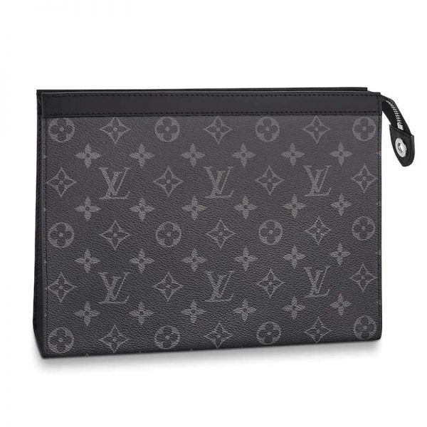 Louis Vuitton LV Unisex Pochette Voyage MM Bag in Monogram Eclipse canvas-Grey (1)