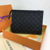 Louis Vuitton LV Unisex Pochette Voyage MM Bag in Monogram Eclipse canvas-Grey (1)