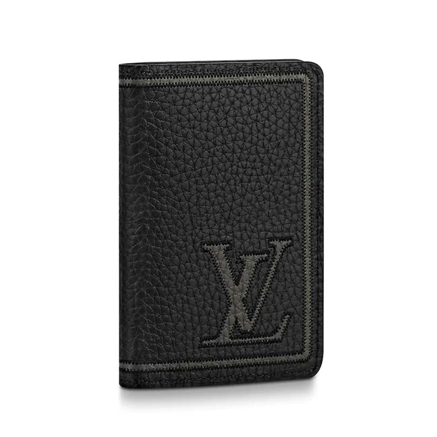 LOUIS VUITTON Pocket Organizer Taurillon Leather Black 2022 World Cup in  Qatar