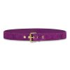 Louis Vuitton LV Unisex Signature 35mm Belt in Monogram-Printed Washed Denim-Purple