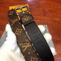 Louis Vuitton LV Unisex Signature Chain 35mm Belt in Monogram Macassar Canvas-Brown (2)