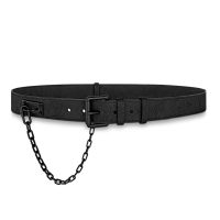 Louis Vuitton LV Unisex Signature Chain 35mm Belt in Taurillon Leather with Embossed Monogram (1)
