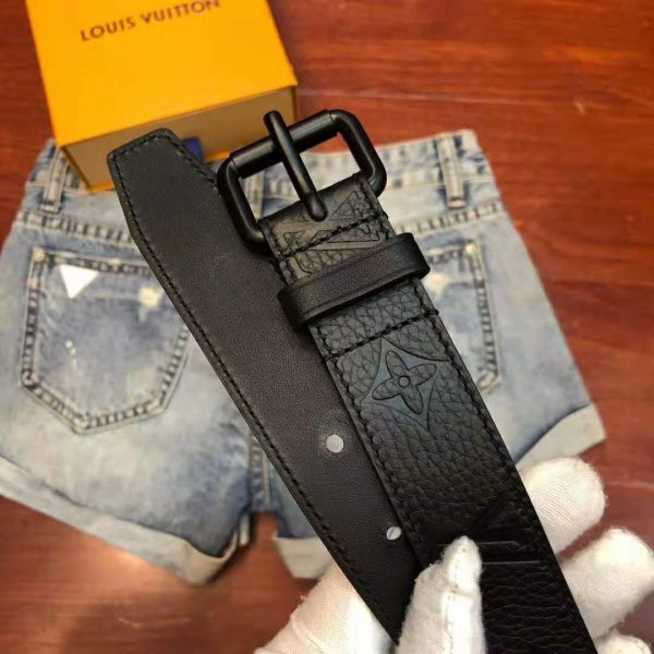 Louis Vuitton LV Unisex Signature Chain 35mm Belt in Taurillon Leather with Embossed Monogram (5)