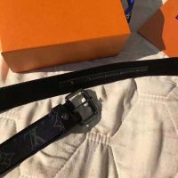 Louis Vuitton LV Unisex Signature Extra Long 35mm Belt-Grey (9)