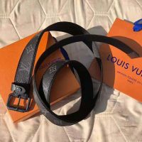 Louis Vuitton LV Unisex Signature Extra Long 35mm Belt-Grey (9)