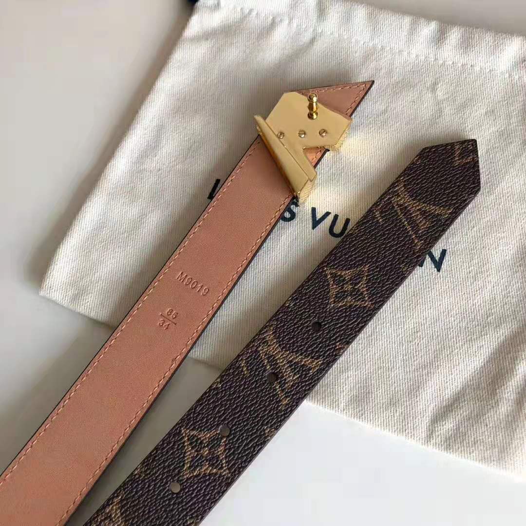 Louis Vuitton Essential V Belt Monogram 30MM Brown in Canvas/Calf Leather  with Gold-tone - US