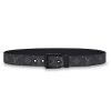 Louis Vuitton LV Unisex Voyager 35mm Belt in Monogram Eclipse Canvas