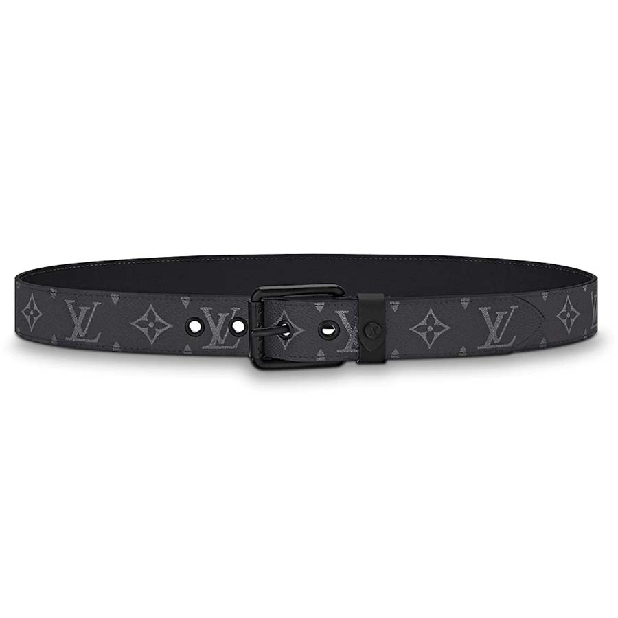 Louis Vuitton Utility Belt Monogram Eclipse 35MM Black in Coated Canvas  with Silver-tone - US