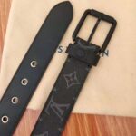 Louis Vuitton LV Unisex Voyager 35mm Belt in Monogram Eclipse Canvas-Grey - Imagen 10