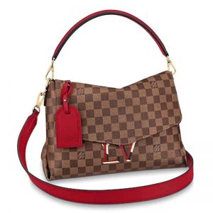 Louis Vuitton LV Women Beaubourg Bag in Damier Ebene Canvas-Red