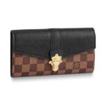 Louis Vuitton LV Women Clapton Wallet in Damier Ebène Coated Canvas-Black