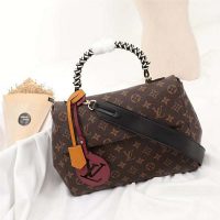 Louis Vuitton LV Women Cluny MM Handbag in Monogram Canvas-Brown (1)