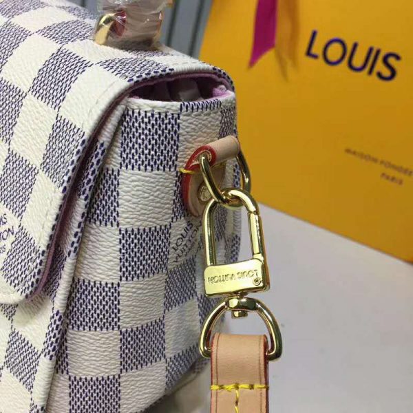 Louis Vuitton LV Women Croisette Handbag in Damier Azur Coasted Canvas-Sandy (4)