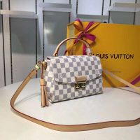 Louis Vuitton LV Women Croisette Handbag in Damier Azur Coasted Canvas-Sandy (7)