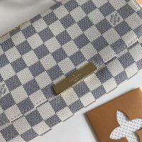 Louis Vuitton LV Women Favorite MM Clutch in Damier Azur Coated Canvas-Beige (1)