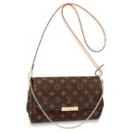 Louis Vuitton LV Women Favorite MM Clutch in tela rivestita Monogram - Marrone