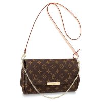 Louis Vuitton LV Women Favorite MM Clutch in Monogram Coated Canvas-Brown (3)