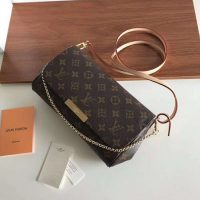 Louis Vuitton LV Women Favorite MM Clutch in Monogram Coated Canvas-Brown (3)