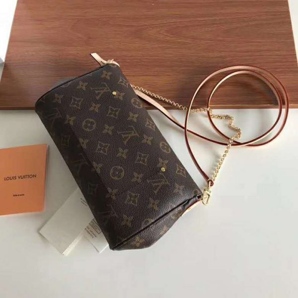 Louis Vuitton LV Women Favorite MM Clutch in Monogram Coated Canvas-Brown (6)