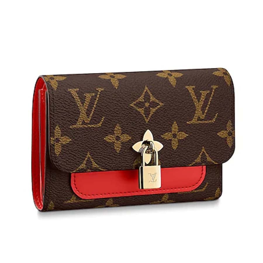 LV LV Women Flower Compact Wallet Monogram Coated Canvas Black in 2023