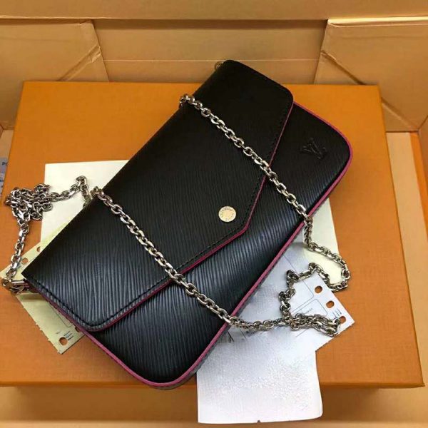 Louis Vuitton LV Women Félicie Pochette Bag in Elegant Black Leather