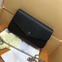 Louis Vuitton LV Women Félicie Pochette Bag in Elegant Black Leather