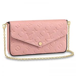 Louis Vuitton LV Women Félicie Pochette Bag in Monogram Empreinte Leather-Pink