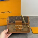 Louis Vuitton LV Women Mini Dauphine Handbag in Monogram Canvas-Brown - Image 3