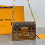Louis Vuitton LV Women Mini Dauphine Handbag in Monogram Canvas-Brown - Image 4