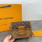 Louis Vuitton LV Women Mini Dauphine Handbag in Monogram Canvas-Brown - Image 5
