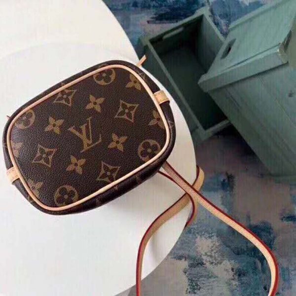 Louis Vuitton LV Women Nano Noé Bucket Bag in Monogram Coated Canvas-Brown (4)