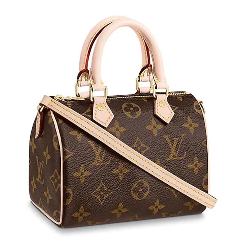 Louis Vuitton LV Women Nano Speedy Bag in Coated Canvas-Brown - LULUX