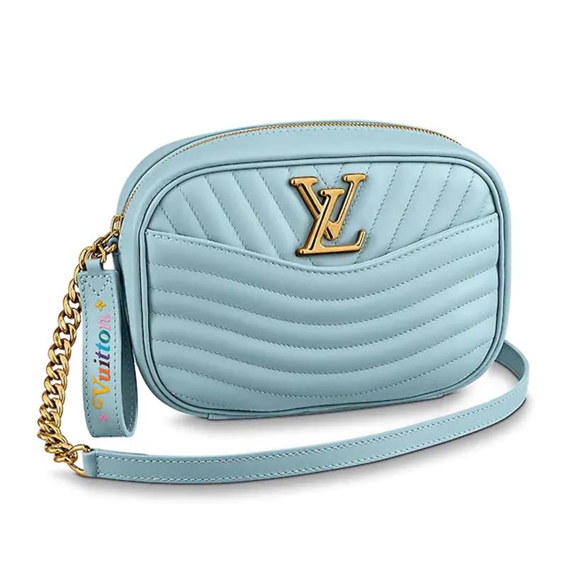 FWRD Renew Louis Vuitton New Wave Quilted Leather Camera Bag in Blue