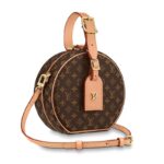 Louis Vuitton LV Damen Petite Boite Chapeau aus beschichtetem Monogram Canvas-Braun