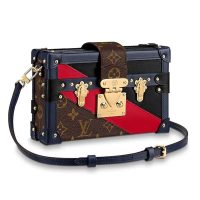 Louis Vuitton LV Women Petite Malle Handbag in Calf Leather and Monogram Coated Canvas (1)