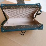 Louis Vuitton LV Women Petite Malle Handbag in Calf Leather and Monogram Coated Canvas - Bild 10