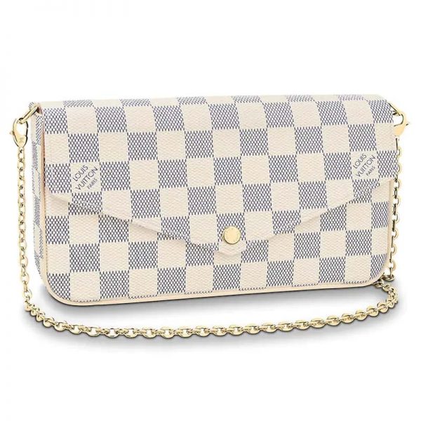 félicie pochette damier azur canvas