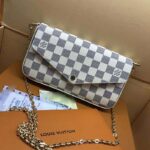 Louis Vuitton LV Women Pochette Félicie in Damier Azur Canvas-Beige – Image 4