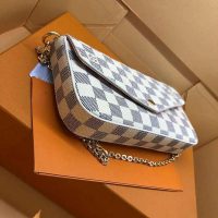 Louis Vuitton LV Women Pochette Félicie in Damier Azur Canvas-Beige