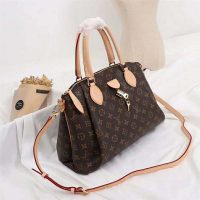 Louis Vuitton LV Women Rivoli MM Handbag in Monogram Coated Canvas-Brown (10)