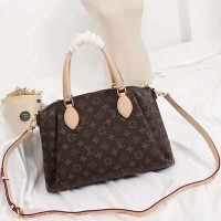 Louis Vuitton LV Women Rivoli MM Handbag in Monogram Coated Canvas-Brown (10)