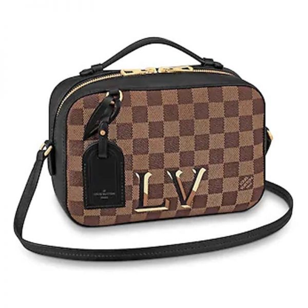 Louis Vuitton LV Women Santa Monica Bag in Damier Ebene Coated Canvas-Black