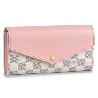 Louis Vuitton LV Women Sarah Wallet in Damier Azur Canvas-Pink