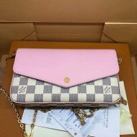 Louis Vuitton LV Women Sarah Wallet in Damier Azur Canvas-Pink